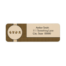 Cartwheel Bears Pattern Address Label labels