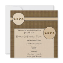 Cartwheel Bears Pattern Invitation invitations