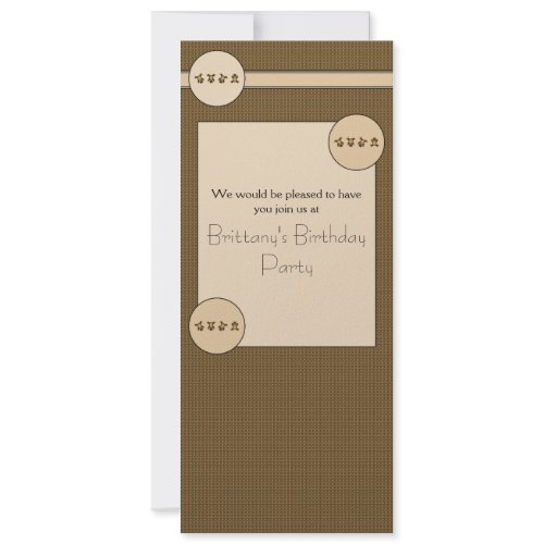 Cartwheel Bears Pattern Invitation