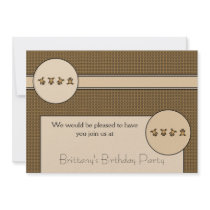 Cartwheel Bears Pattern Invitation invitations