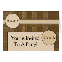 Cartwheel Bears Pattern Invitation Card cards