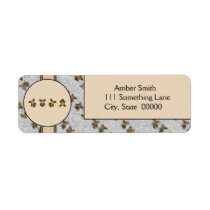 Cartwheel Bears Spotted Fur Address Label labels