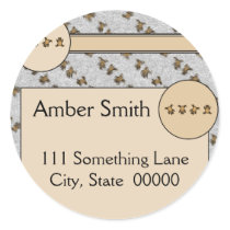 Cartwheel Bears Spotted Fur Address Label stickers
