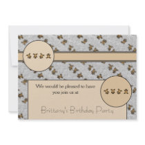 Cartwheel Bears Spotted Fur Invitation invitations
