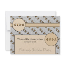 Cartwheel Bears Spotted Fur Invitation invitations
