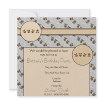 Cartwheel Bears Spotted Fur Invitation invitations