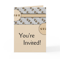 Cartwheel Bears Spotted Fur Invitation Card cards