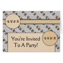 Cartwheel Bears Spotted Fur Invitation Card cards