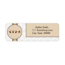 Cartwheel Bears Tan Plaid Address Label labels