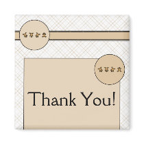 Cartwheel Bears Tan Plaid Customizable Magnet magnets