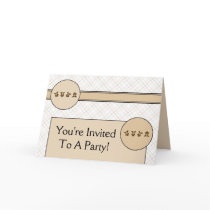 Cartwheel Bears Tan Plaid Invitation Card cards