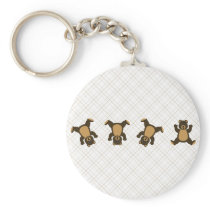Cartwheel Bears Tan Plaid Keychain keychains