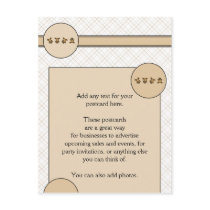 Cartwheel Bears Tan Plaid Postcard postcards
