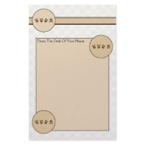 Cartwheel Bears Tan Plaid Stationery stationery