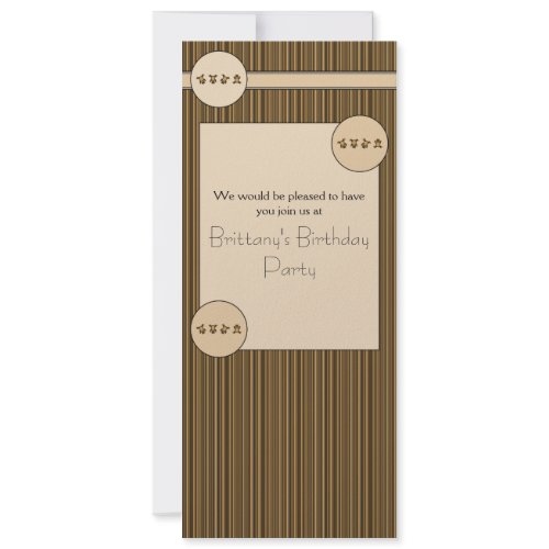 Cartwheel Bears Vertical Stripes Invitation