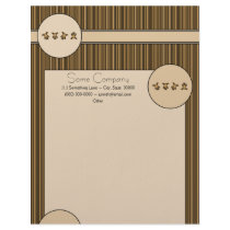 Cartwheel Bears Vertical Stripes Letterhead letterhead