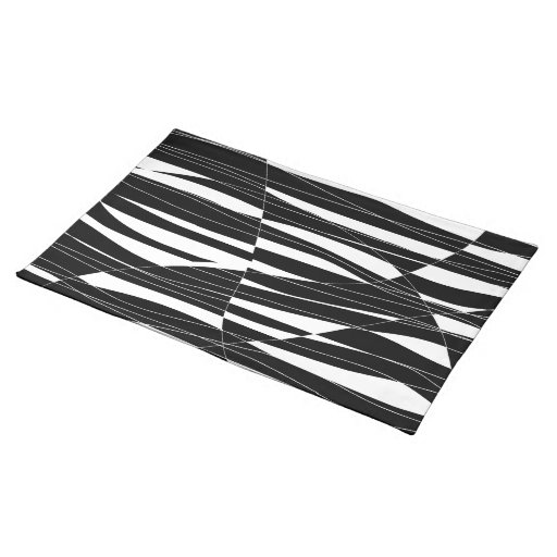 Carved Black and White Wave Placemat Zazzle
