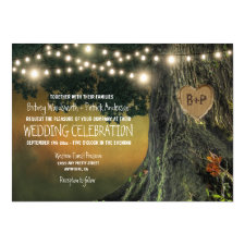 Carved Grandfather Oak Tree Wedding Invitations