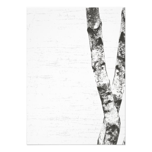 Carved Heart Birch Tree Wedding Invitations