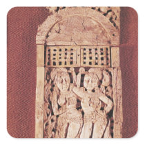 Carved Indian plaque Square Sticker