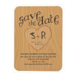 Carved Initals on Oak Tree Save the Date Rectangular Magnets