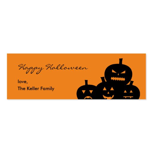 Carved Pumpkins Halloween Gift Tag Business Card Templates (front side)
