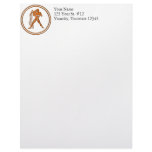 Carved Wood Aquarius Zodiac Symbol Personalized Letterhead