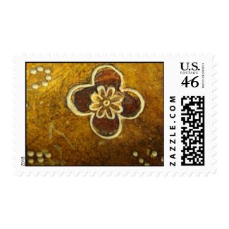 Carved Wood Flower - Postage stamp