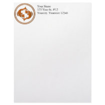 Carved Wood Pisces Zodiac Symbol Customized Letterhead