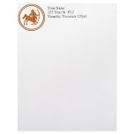 Carved Wood Sagittarius Zodiac Symbol Personalized Letterhead