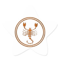 Carved Wood Scorpio Zodiac Symbol Sticker