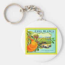 Casa Blanca Brand Oranges ~ Vintage Fruit Crate Keychain
