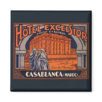 Casablanca Travel Poster magnets by YesterdayCafe Casablanca Travel Poster magnets