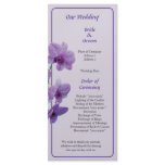 Cascade of Purple Orchids Wedding Program Rack Card