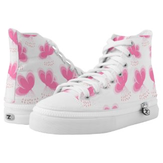 Cascading Pink Cherry Blossoms Pattern Printed Shoes