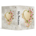 Cascading Roses Gold Heart binder