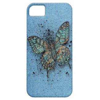 Case-Mate - Light Blue with Butterfly IPhone/S3 iPhone 5 Cover