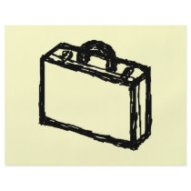 Case Sketch. Black and Cream. Suitcase, Briefcase Full Color Flyer