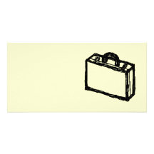 Case Sketch. Black and Cream. Suitcase, Briefcase Picture Card