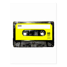 Casete amarillo del vintage de la etiqueta postal