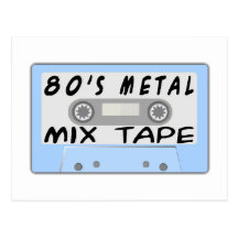 casete de cinta de la mezcla del metal 80s tarjetas postales