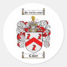 CASEY FAMILY CREST -  CASEY COAT OF ARMS STICKER