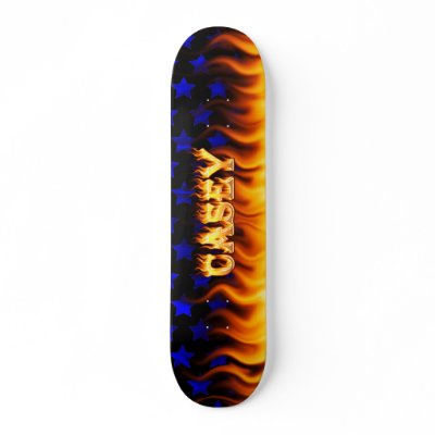 Casey skateboard fire and flames design