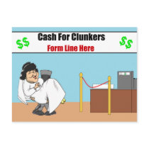 Cash For Clunkers Husband and Wife Postcard