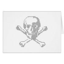 Cash Skull from Jolly Roger ascii art Greeting Card