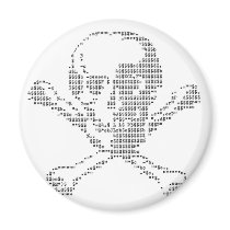 Cash Skull from Jolly Roger ascii art Magnet