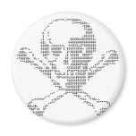 Cash Skull from Jolly Roger ascii art Magnet