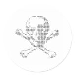 Cash Skull from Jolly Roger ascii art stickers