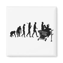Cashier till operator supermarket staff gear magnets by Funkart Cashier till operator supermarket staff gear magnets