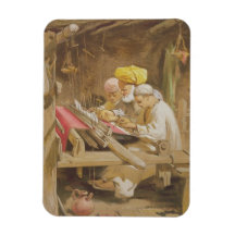 Cashmere Shawls: Weaving, 1863 (chromolitho) Magnets